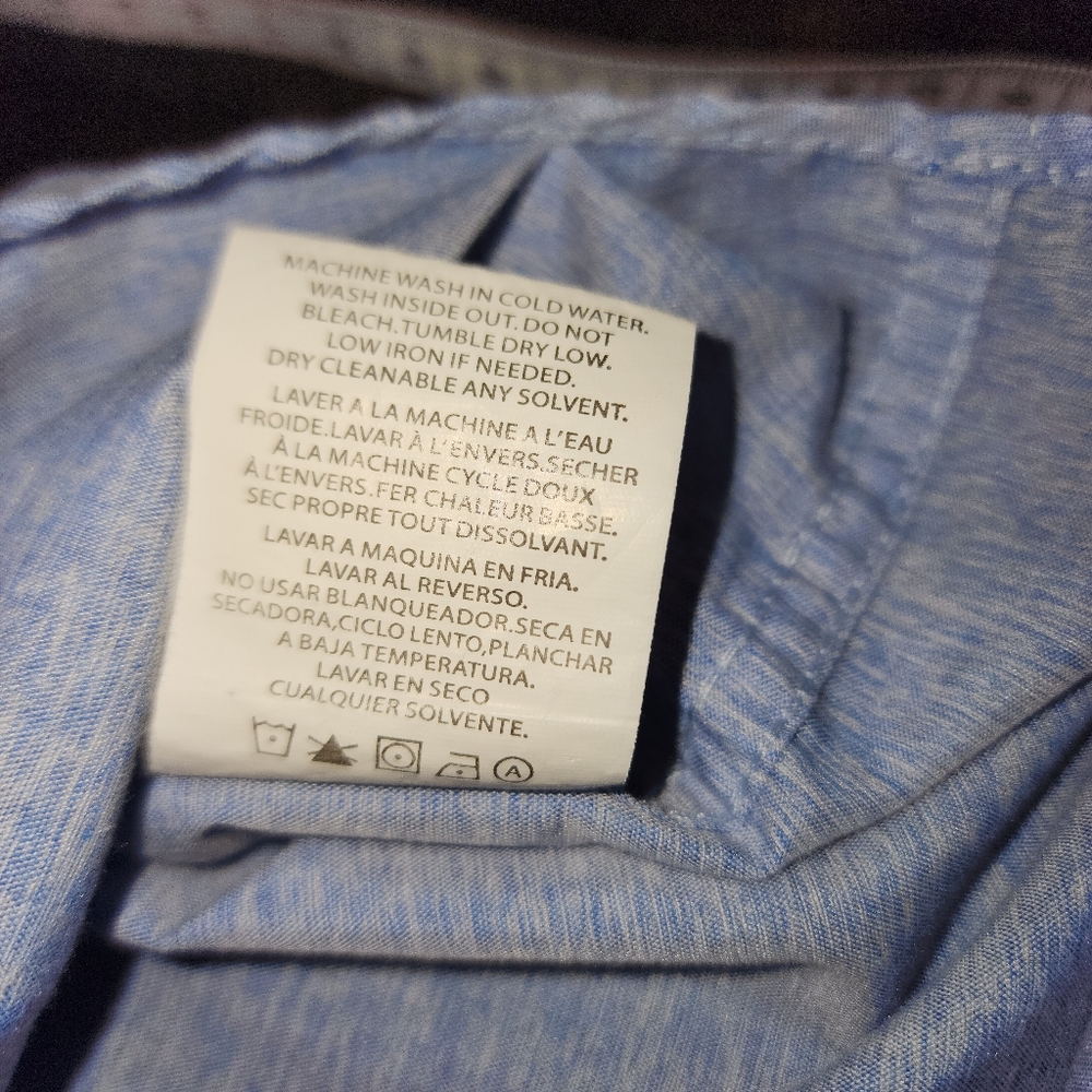 TWO!! Men's large short sleeve Blue & GREEN Murl button-down - Picture 7 of 14